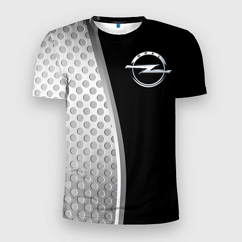 Мужская спорт-футболка Опель черный серебристый / 3D-принт – фото 1