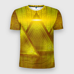 Футболка спортивная мужская Золотые пирамиды и треугольники, цвет: 3D-принт
