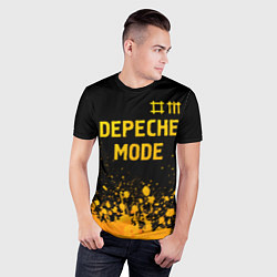 Футболка спортивная мужская Depeche Mode - gold gradient: символ сверху, цвет: 3D-принт — фото 2