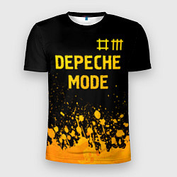 Мужская спорт-футболка Depeche Mode - gold gradient: символ сверху