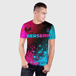 Футболка спортивная мужская Berserk - neon gradient: символ сверху, цвет: 3D-принт — фото 2