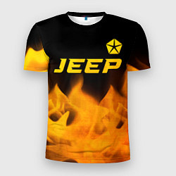 Мужская спорт-футболка Jeep - gold gradient: символ сверху