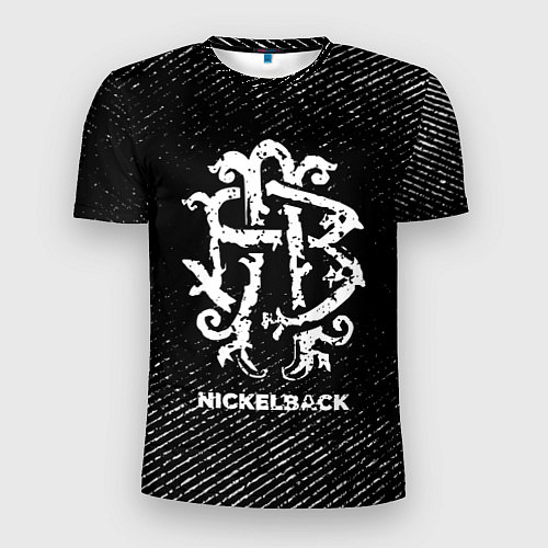 Мужская спорт-футболка Nickelback с потертостями на темном фоне / 3D-принт – фото 1