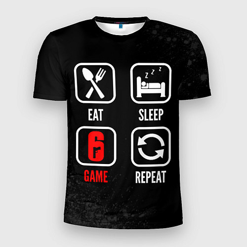 Мужская спорт-футболка Eat, sleep, Rainbow Six, repeat / 3D-принт – фото 1