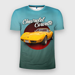 Мужская спорт-футболка Классический спорткар Chevrolet Corvette Stingray