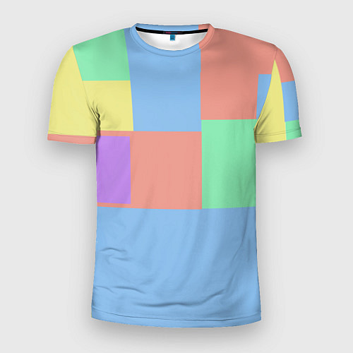 Мужская спорт-футболка Разноцветные квадраты и прямоугольники / 3D-принт – фото 1