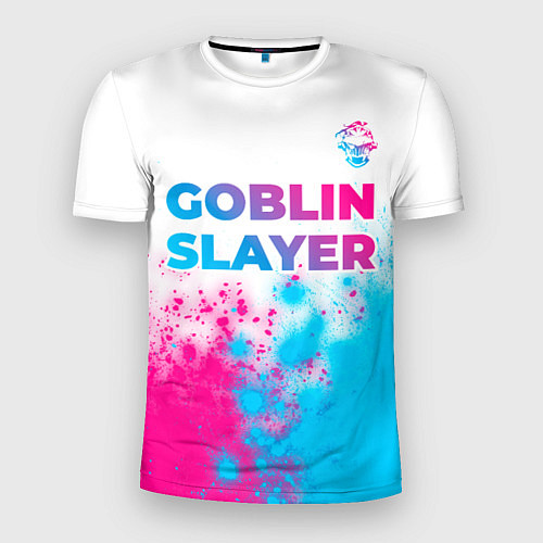 Мужская спорт-футболка Goblin Slayer neon gradient style: символ сверху / 3D-принт – фото 1