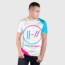 Футболка спортивная мужская Twenty One Pilots neon gradient style, цвет: 3D-принт — фото 2