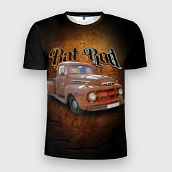 Мужская спорт-футболка Винтажный автомобиль Ford F-1 в rat стиле
