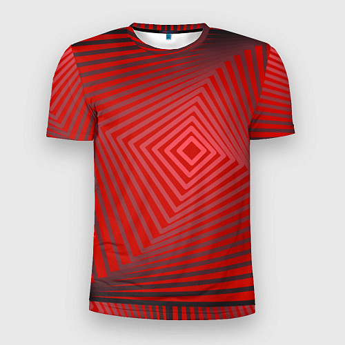 Мужская спорт-футболка Орнамент из красных линий / 3D-принт – фото 1