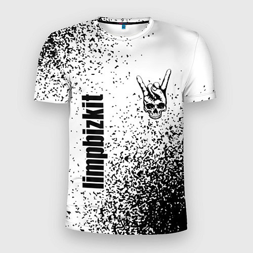 Мужская спорт-футболка Limp Bizkit и рок символ на светлом фоне / 3D-принт – фото 1