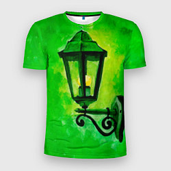 Мужская спорт-футболка Уличный зелёный фонарь