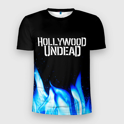 Мужская спорт-футболка Hollywood Undead blue fire / 3D-принт – фото 1