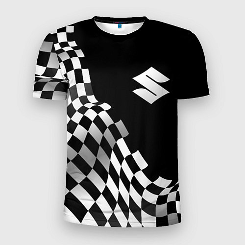Мужская спорт-футболка Suzuki racing flag / 3D-принт – фото 1