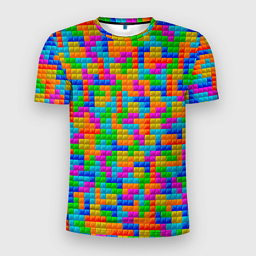 Мужская спорт-футболка Крупные блоки Тетрис / 3D-принт – фото 1
