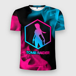 Мужская спорт-футболка Tomb Raider - neon gradient