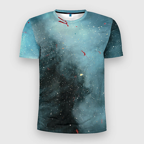 Мужская спорт-футболка Синий дым и остатки красок / 3D-принт – фото 1