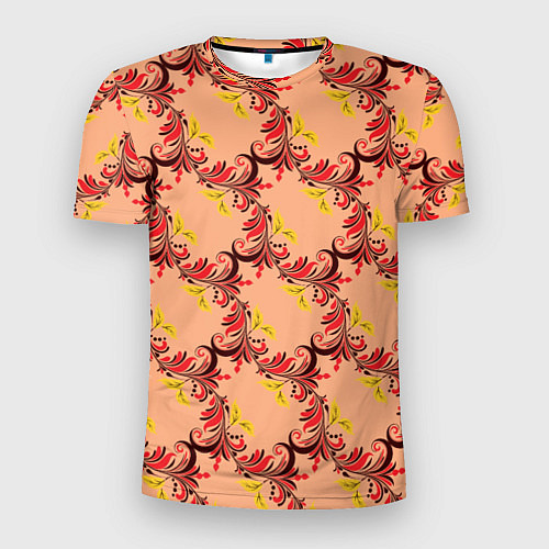 Мужская спорт-футболка Абстрактный винтажный растительный орнамент / 3D-принт – фото 1