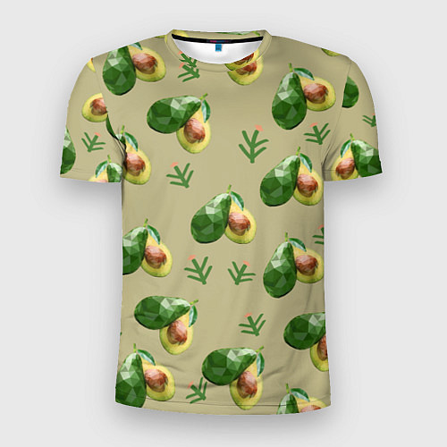 Мужская спорт-футболка Авокадо и веточка / 3D-принт – фото 1