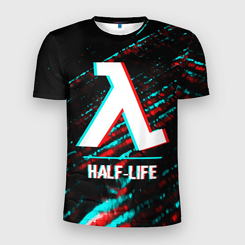 Мужская спорт-футболка Half-Life в стиле glitch и баги графики на темном / 3D-принт – фото 1
