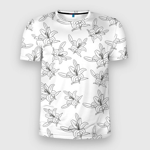 Мужская спорт-футболка Лилия цветочный паттерн / 3D-принт – фото 1