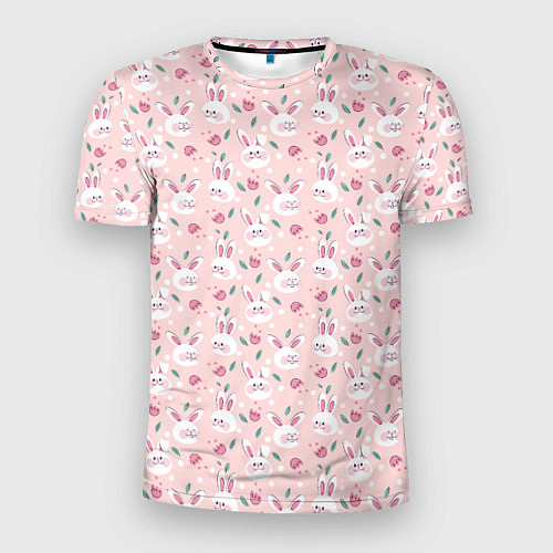 Мужская спорт-футболка Милые кролики паттерн / 3D-принт – фото 1