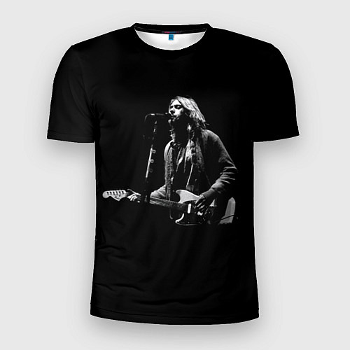Мужская спорт-футболка Курт Кобейн с гитарой / 3D-принт – фото 1