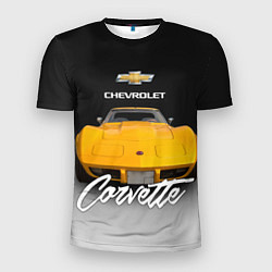 Мужская спорт-футболка Американская машина Chevrolet Corvette 70-х годов