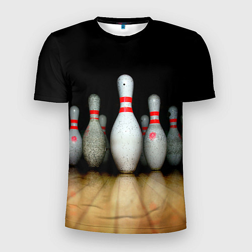 Мужская спорт-футболка Боулинг - кегли на дорожке / 3D-принт – фото 1