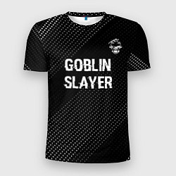 Мужская спорт-футболка Goblin Slayer glitch на темном фоне: символ сверху