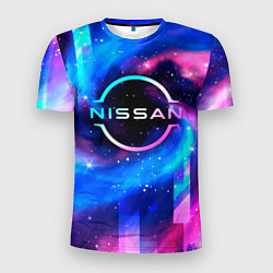 Мужская спорт-футболка Nissan неоновый космос