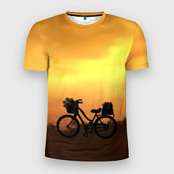 Мужская спорт-футболка Велосипед на закате