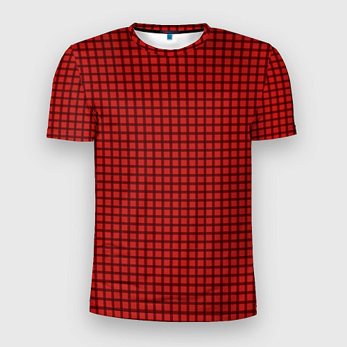 Мужская спорт-футболка Мелкая красная клетка / 3D-принт – фото 1