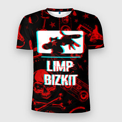 Мужская спорт-футболка Limp Bizkit rock glitch