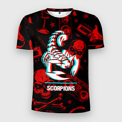 Футболка спортивная мужская Scorpions rock glitch, цвет: 3D-принт