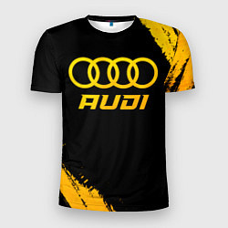 Мужская спорт-футболка Audi - gold gradient