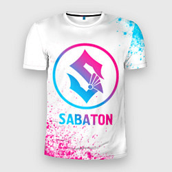 Футболка спортивная мужская Sabaton neon gradient style, цвет: 3D-принт