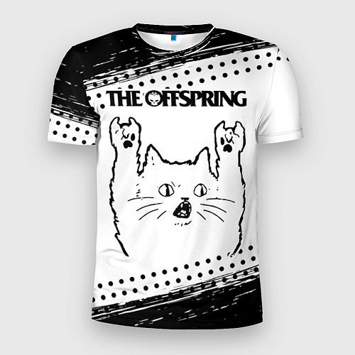 Мужская спорт-футболка The Offspring рок кот на светлом фоне / 3D-принт – фото 1