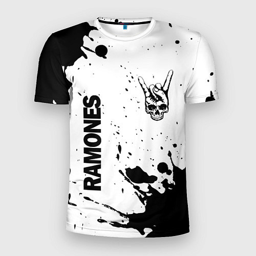Мужская спорт-футболка Ramones и рок символ на светлом фоне / 3D-принт – фото 1