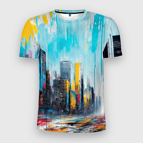 Мужская спорт-футболка Палитра города / 3D-принт – фото 1