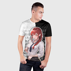 Футболка спортивная мужская Макима и иероглифы, цвет: 3D-принт — фото 2