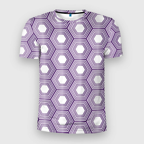 Мужская спорт-футболка Шестиугольники фиолетовые / 3D-принт – фото 1