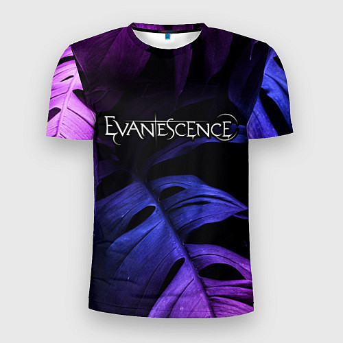 Мужская спорт-футболка Evanescence neon monstera / 3D-принт – фото 1