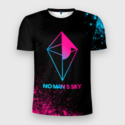 Мужская спорт-футболка No Mans Sky - neon gradient