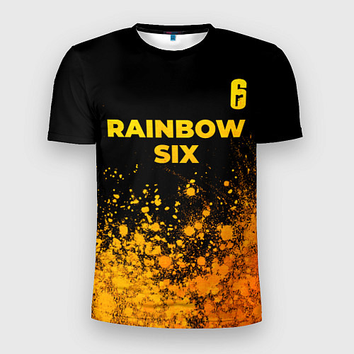 Мужская спорт-футболка Rainbow Six - gold gradient: символ сверху / 3D-принт – фото 1