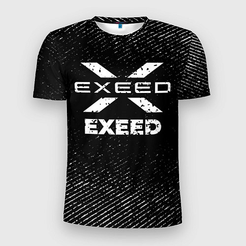 Мужская спорт-футболка Exeed с потертостями на темном фоне / 3D-принт – фото 1