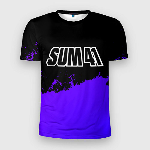 Мужская спорт-футболка Sum41 purple grunge / 3D-принт – фото 1