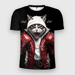 Мужская спорт-футболка Cool fighting cat