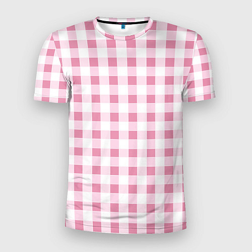 Мужская спорт-футболка Барби-розовый: клетка / 3D-принт – фото 1