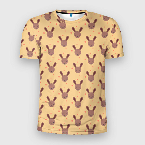Мужская спорт-футболка Паттерн милые кролики / 3D-принт – фото 1